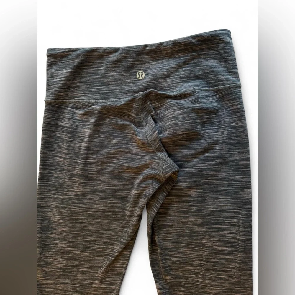 2012 Lululemon Wunder Under Crop Space Dye Black Coal Size 4 High Rise